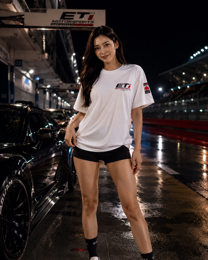 ETi Motorsports Supra Carbon Evolution Tee - white, front chest print