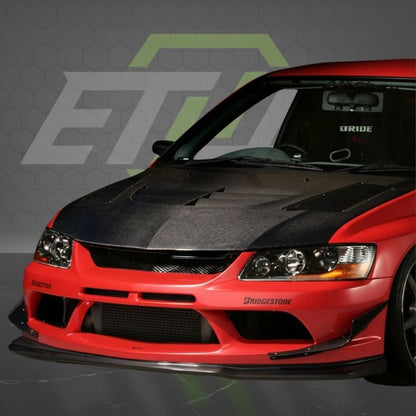 ETi Evo 8 Varis - Style Carbon Fiber Front Bumper Canards - Elite Ti