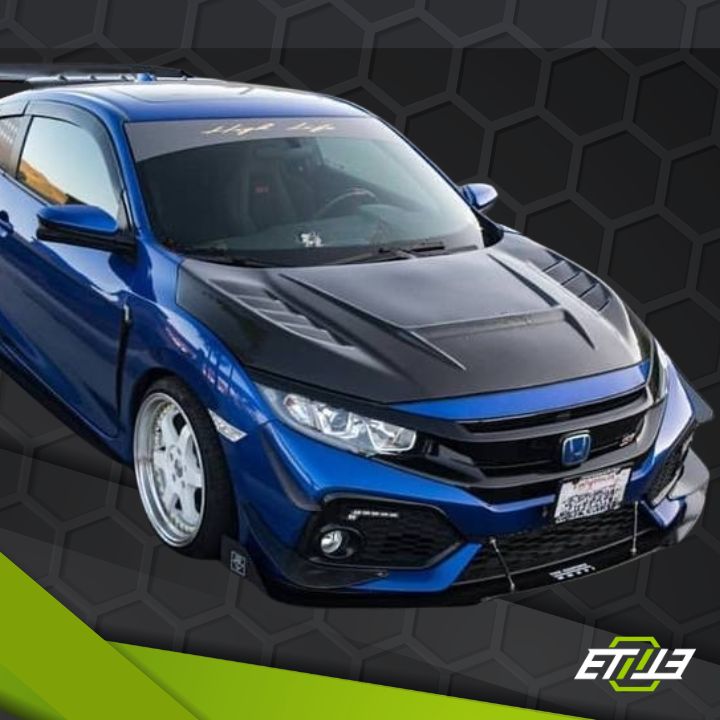 ETi Honda Civic FK Batman Vented Style Hood - Elite Ti