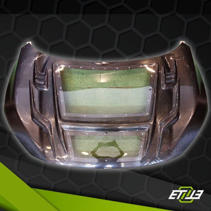 ETi Honda FK Carbon Fiber X Clear Hybrid V3 Hood - Elite Ti