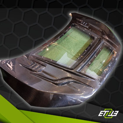 ETi Honda FK Carbon Fiber X Clear Hybrid V3 Hood - Elite Ti