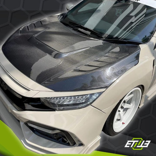 ETi Honda FK/FC Type RS2 Vented Style Hood - Elite Ti