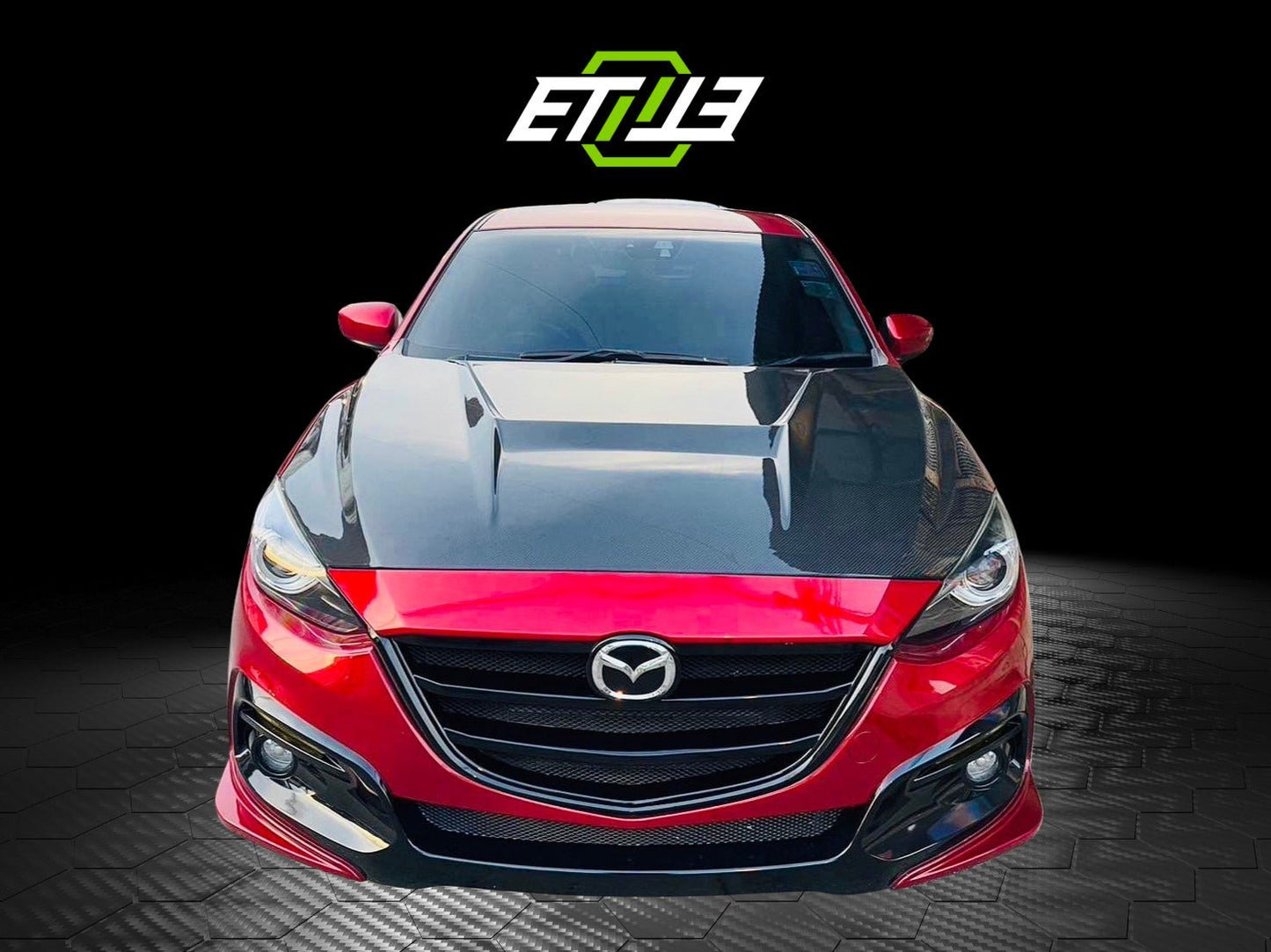 ETi Mazda 3 Carbon Fiber Hood - Elite Ti