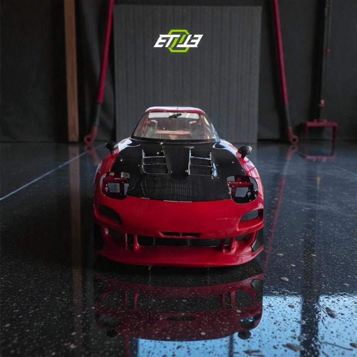 ETi Mazda RX - 7 FD3S RE Style Carbon Hood - Elite Ti