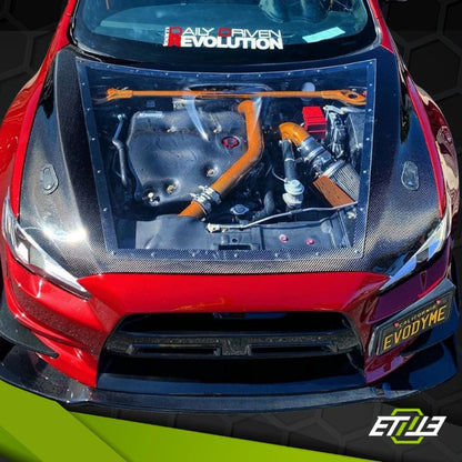 ETi Mitsubishi EVO X Carbon Fiber X Clear Hood - Elite Ti