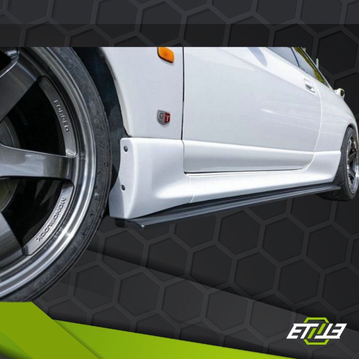 ETi Nissan GTR R33 Vacuum Carbon Fiber Side Skirt Extension - Elite Ti