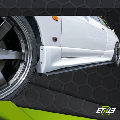 ETi Nissan GTR R33 Vacuum Carbon Fiber Side Skirt Extension - Elite Ti