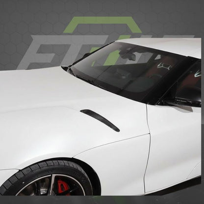 ETi Toyota Supra MKV Carbon Fiber Hood Vent Scoop Covers - Elite Ti
