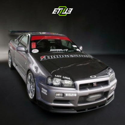 Nissan R34 GTR OEM Style Carbon Fiber Hood | SKU: ETI-HN00075-CF | ID: 10658249965849 | Shopifydevstudio