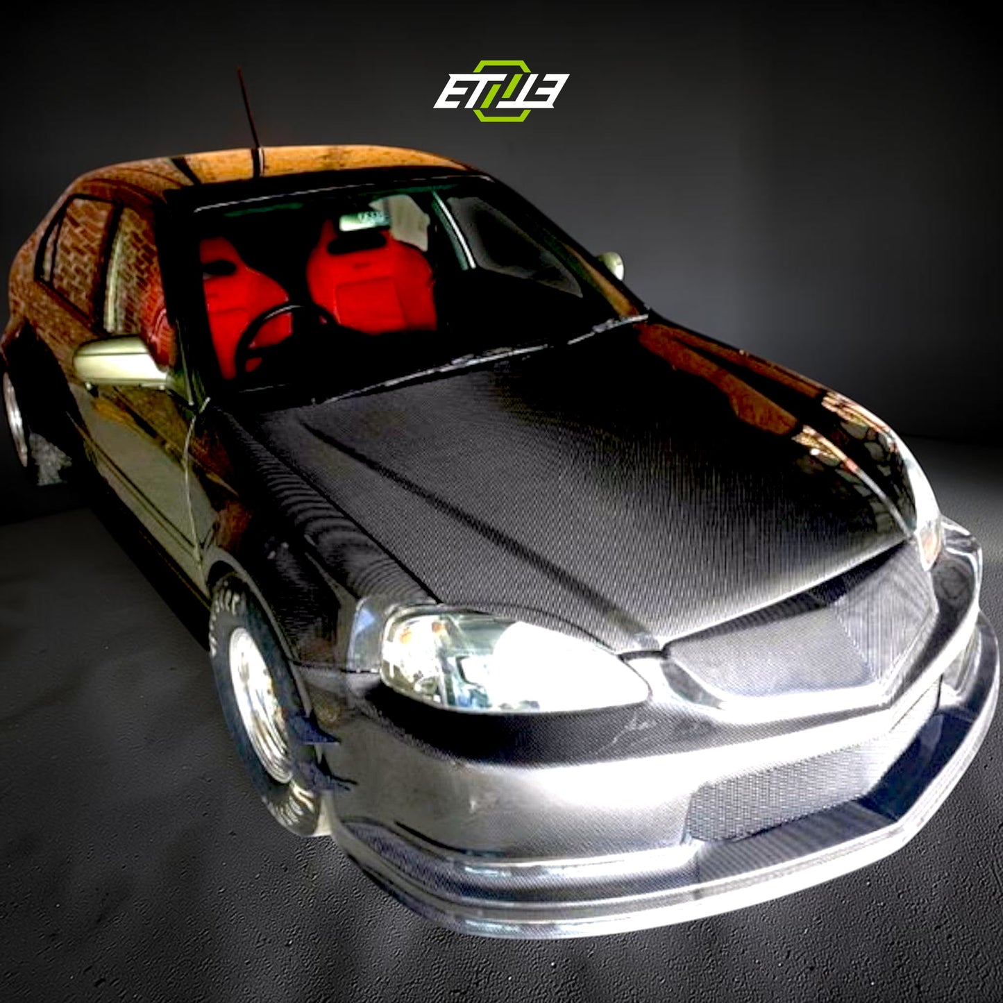ETi Honda Civic EK 2/4-Door Carbon Fiber Drag Stance Front Bumper