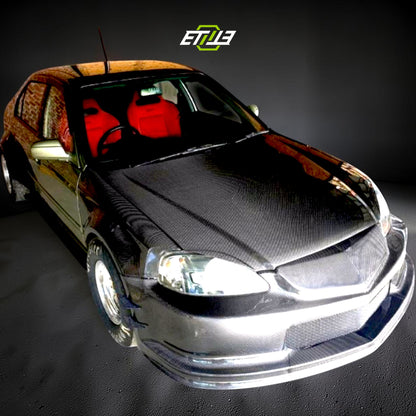 ETi Honda Civic EK 2/4-Door Carbon Fiber Drag Stance Front Bumper