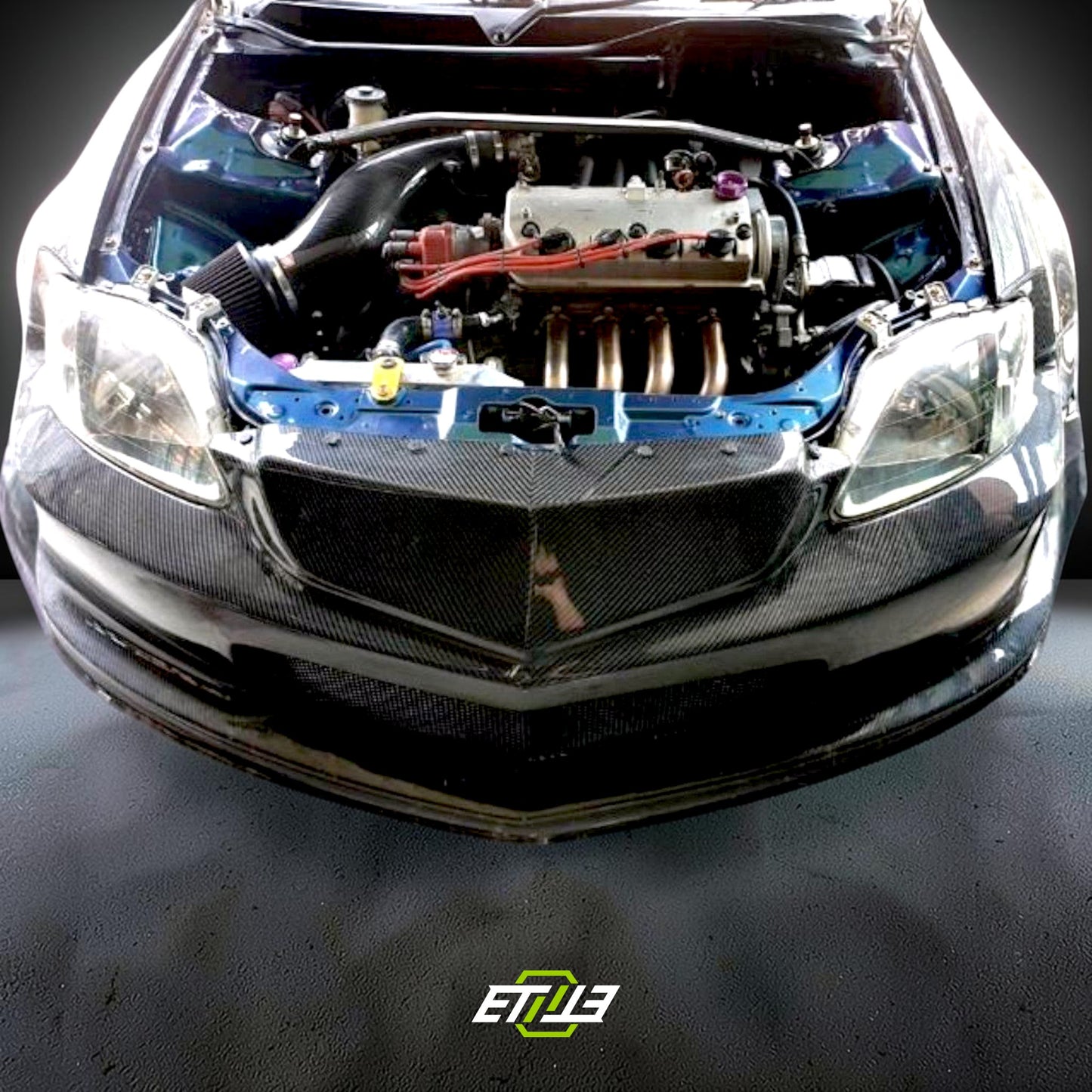 ETi Honda Civic EK 2/4-Door Carbon Fiber Drag Stance Front Bumper