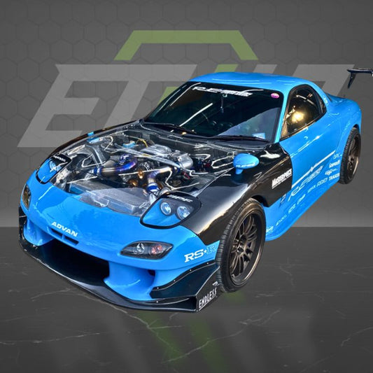 Mazda RX - 7 (FD3S) Clear Carbon Fiber OEM - Style Hood - Elite Ti