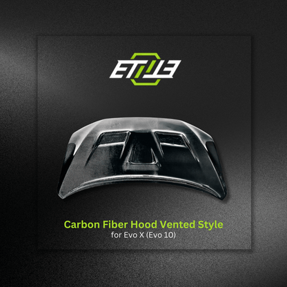 Mitsubishi EVO X Carbon Fiber Vented Hood - Elite Ti