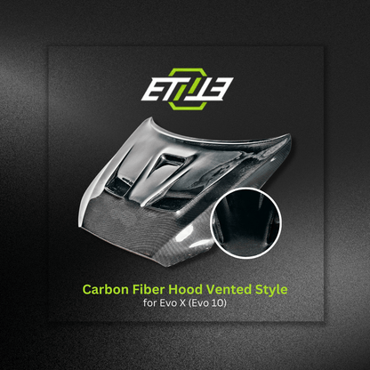 Mitsubishi EVO X Carbon Fiber Vented Hood - Elite Ti