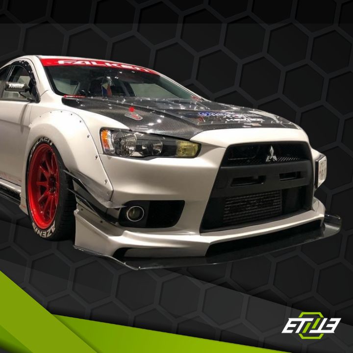 Mitsubishi Lancer Evolution X Carbon Fiber Front Bumper Lip - Elite Ti