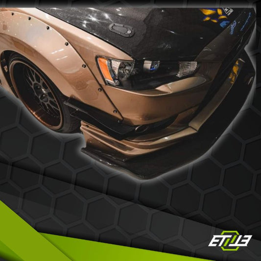 Mitsubishi Lancer Evolution X Carbon Fiber Front Bumper Splitter - Elite Ti