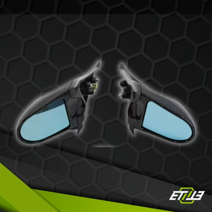 Nissan Skyline R32 & BNR32 GTR Carbon Fibre Ganador Style Full Carbon Fiber Electric Side Mirrors - Elite Ti