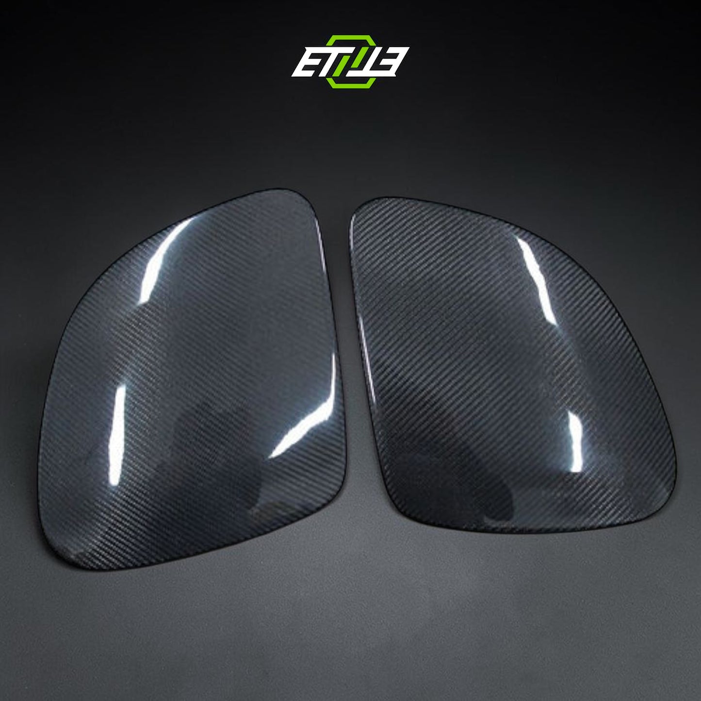 ETi Mazda RX-7 FD3S OEM Headlight Cover - carbon fiber pair (hero)