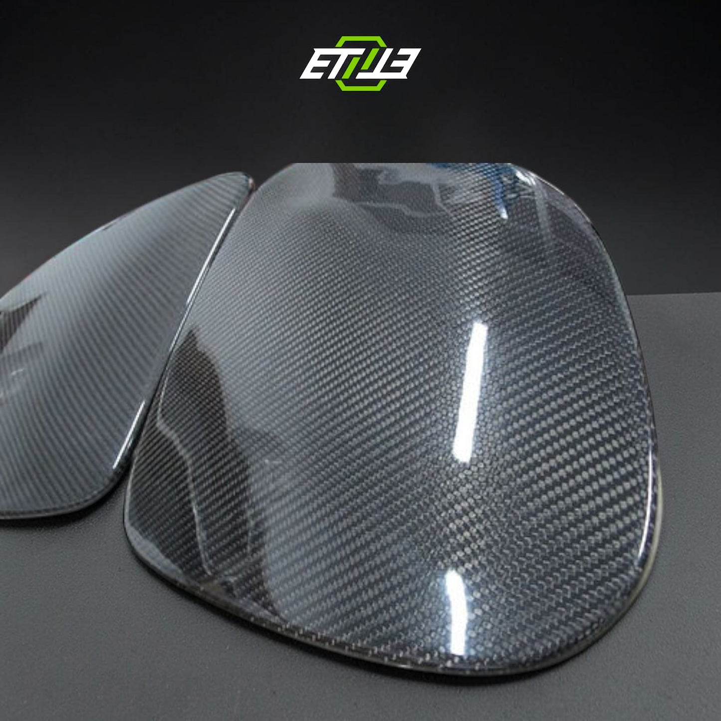 ETi Mazda RX-7 FD3S OEM Headlight Cover - carbon weave detail