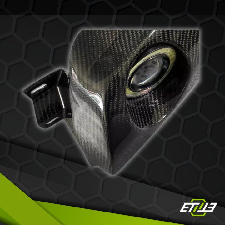 R32 GTS GTR LHS FULL CARBON FIBER HEADLAMP AIR INTAKE W. LAMP - Elite Ti