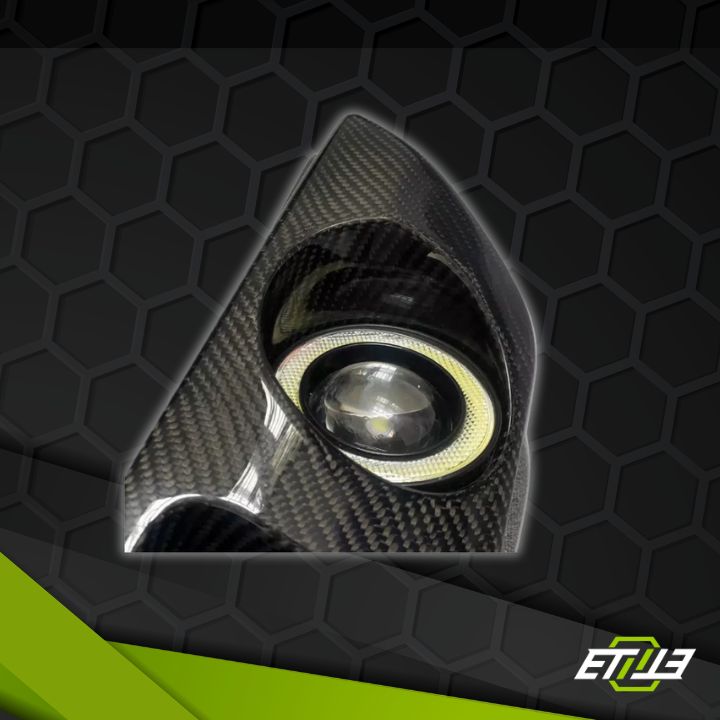 R32 GTS GTR LHS FULL CARBON FIBER HEADLAMP AIR INTAKE W. LAMP - Elite Ti
