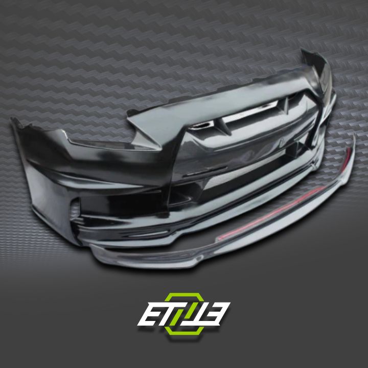 R35 GTR CBA DBA WA Style Front Bumper（with Side Vents, fog lamp hole) - Elite Ti