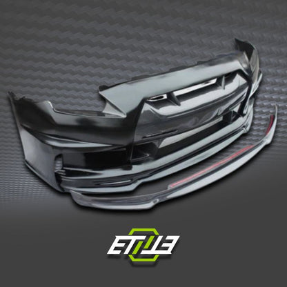 R35 GTR CBA DBA WA Style Front Bumper（with Side Vents, fog lamp hole) - Elite Ti
