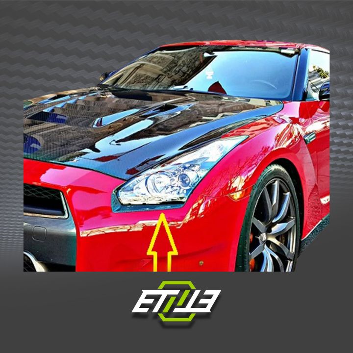 R35 GTR Wald Bumper Headlight Eyebrow - Elite Ti