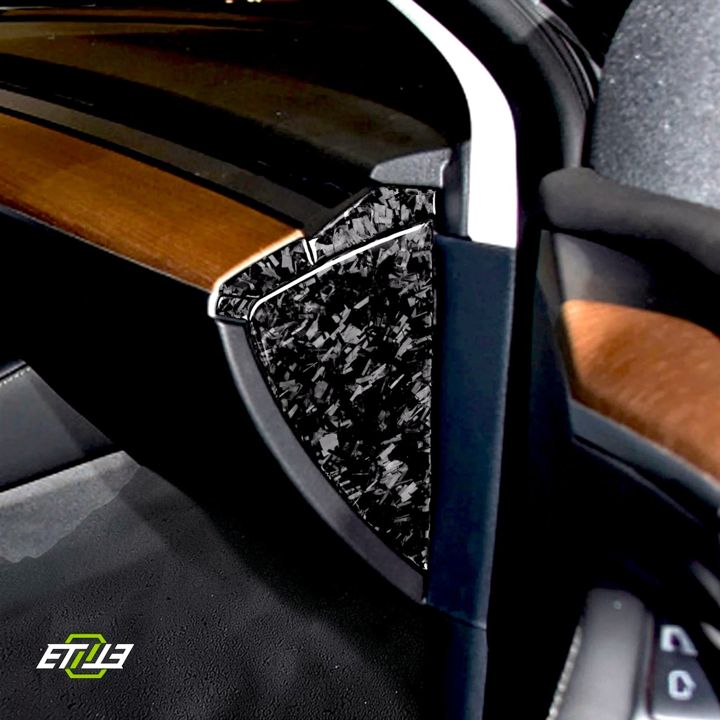 8Pcs Carbon Fiber Interior Set