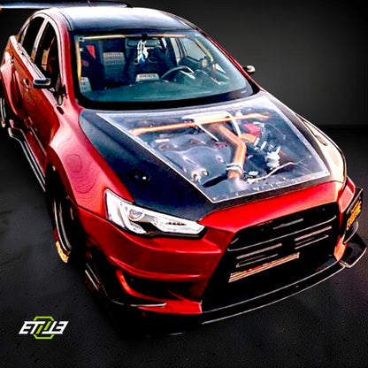 ETi Mitsubishi EVO X Carbon Fiber X Clear Hood