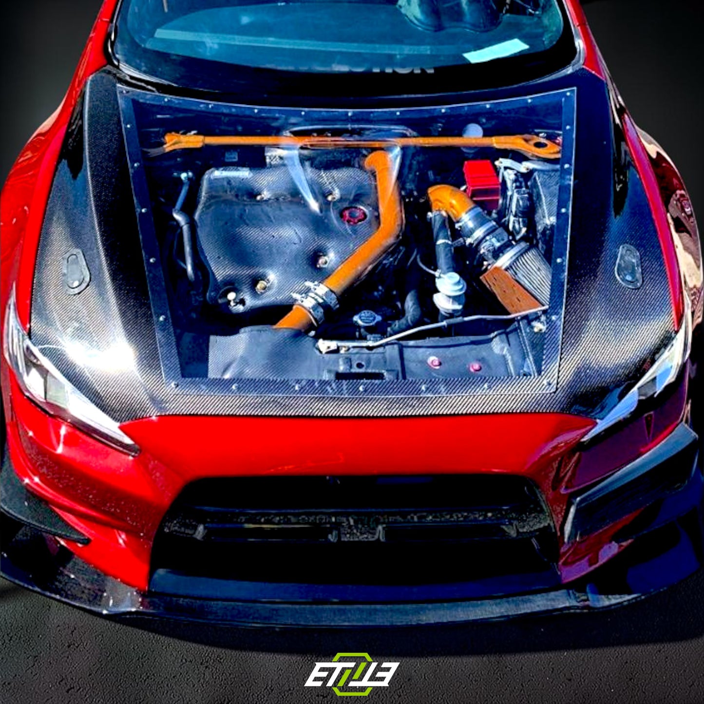 ETi Mitsubishi EVO X Carbon Fiber X Clear Hood