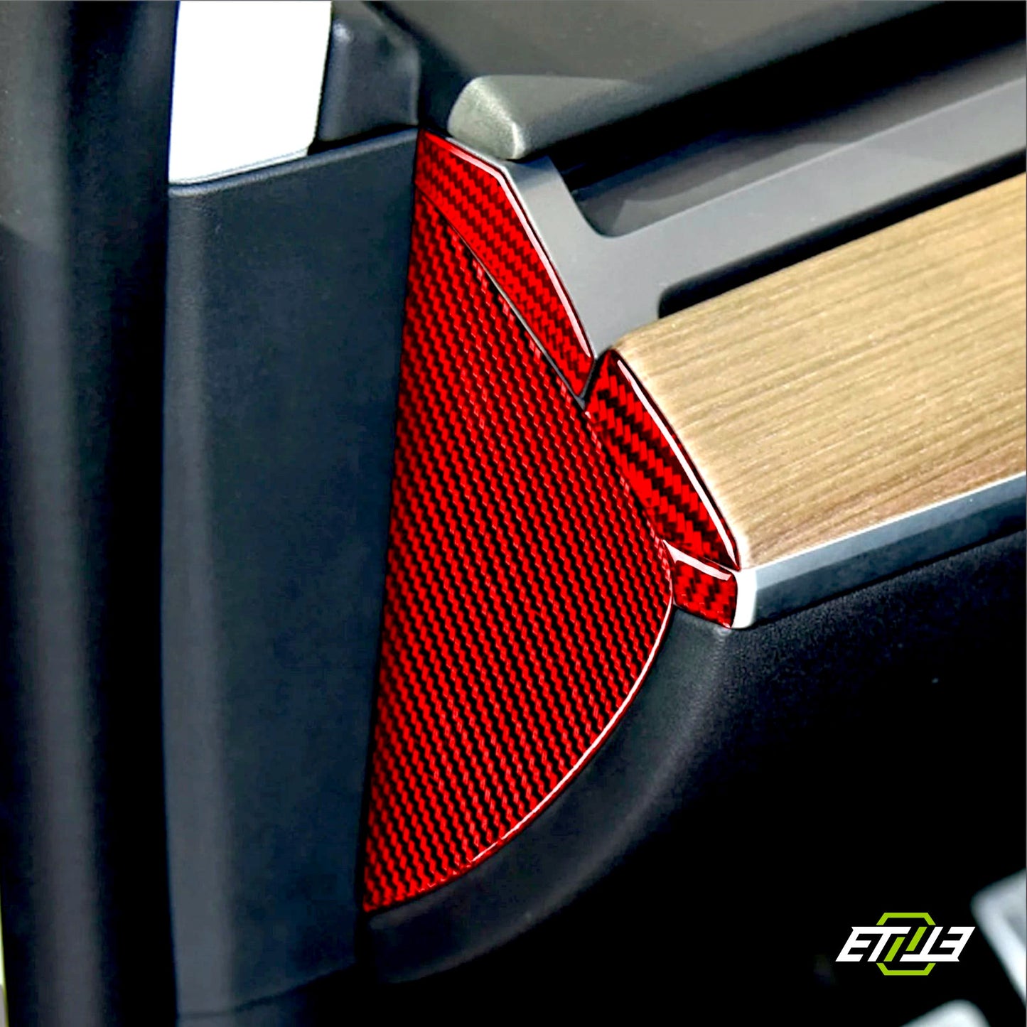 8Pcs Carbon Fiber Interior Set