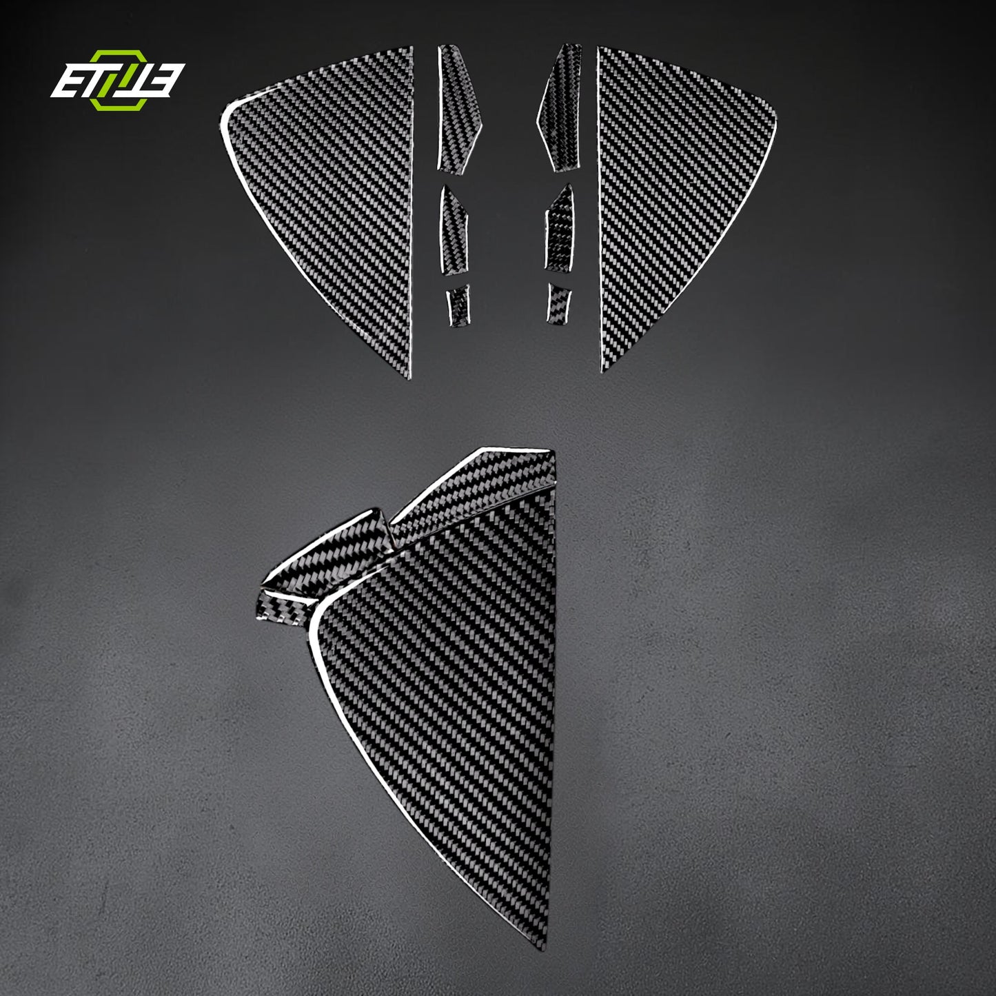 8Pcs Carbon Fiber Interior Set