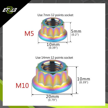 Titanium 12 Point Nut - Elite Ti