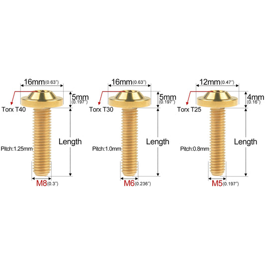 Titanium Bolts Button Head - Elite Ti
