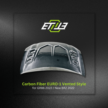 Toyota GR86 Carbon Fiber Euro 1 Vented Hood - Elite Ti