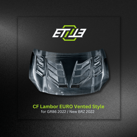 Toyota GR86 Carbon Fiber Lambor Euro Vented Hood - Elite Ti