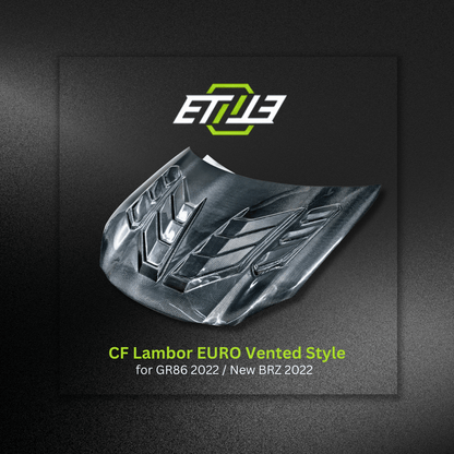 Toyota GR86 Carbon Fiber Lambor Euro Vented Hood - Elite Ti